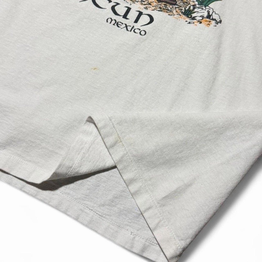 Vintage 90s Cancun Mexico Souvenir Poop Happens Funny Joke Graphic T-shirt XL - Picture 5 of 8